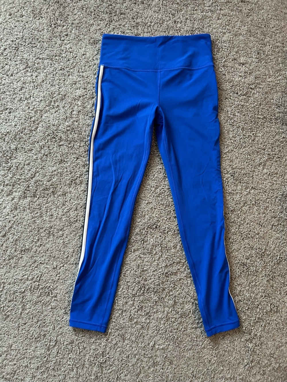 Athleta Royal Blue Women’s Ultra HR Elation Tight with White Side Stripe